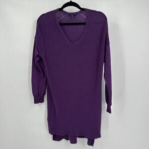Eileen Fisher Womens Sweater Size L Wool Lightweight‎ Purple Minimalist Luxe